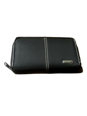 Rosetti Black Fabric Wallet with numerous pockets zipper closure